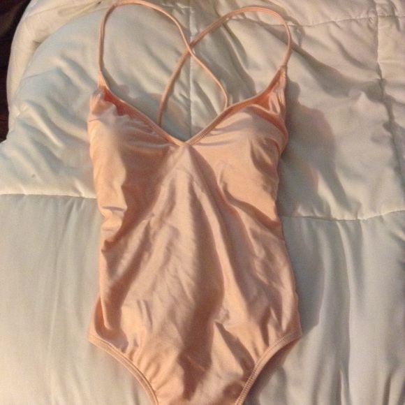 Revamped Tops - Revamped Blush Lace Down Crossback Bodysuit